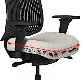 Standard Small Seat - Seat Width of 19", Seat Depth adjusts from 17.5" to 20.6"- AFS